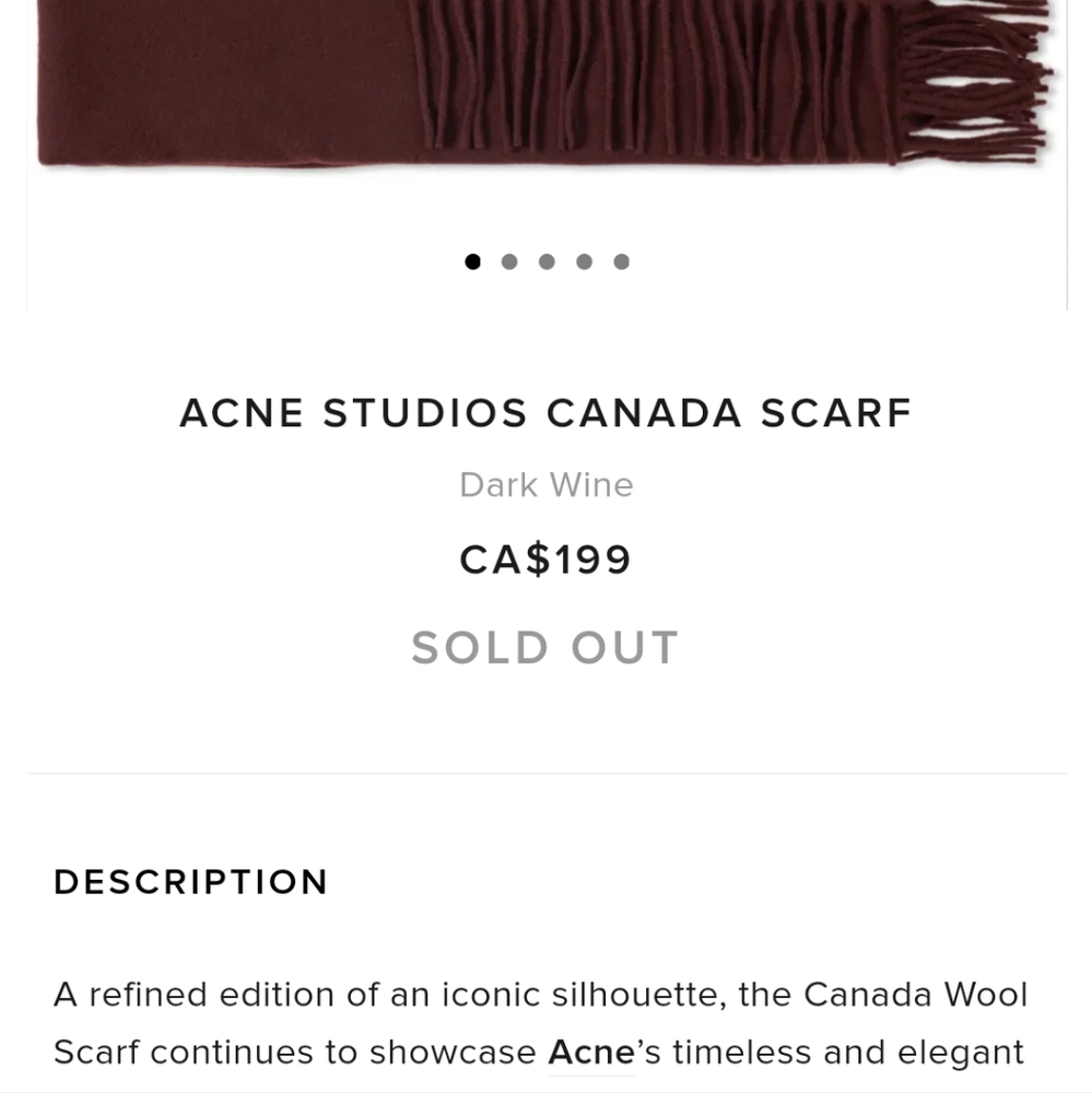 brand new Acne Studios oversized scarf